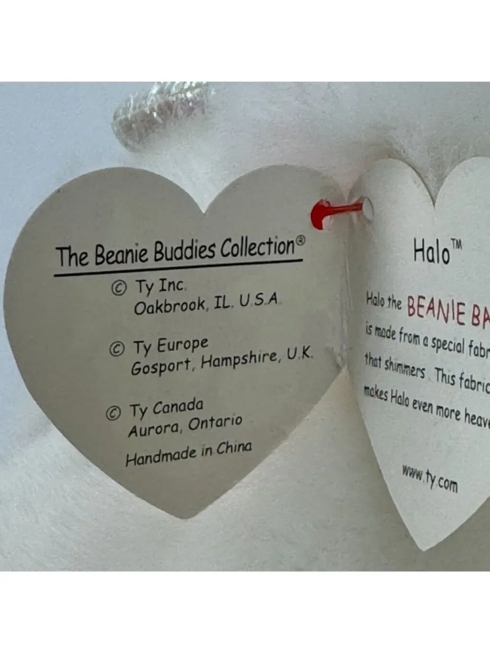 Vtg 1999 Ty Beanie Original Buddy Halo Angel Bear 14